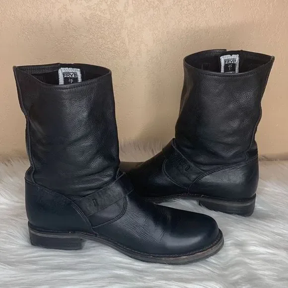 Frye Womens Veronica Short Bootie
Boots Black Leather Slouchy Moto
Ankle Boots S - Picture 3 of 16